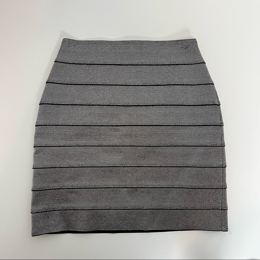 Express Silver Sparkle Bodycon Skirt